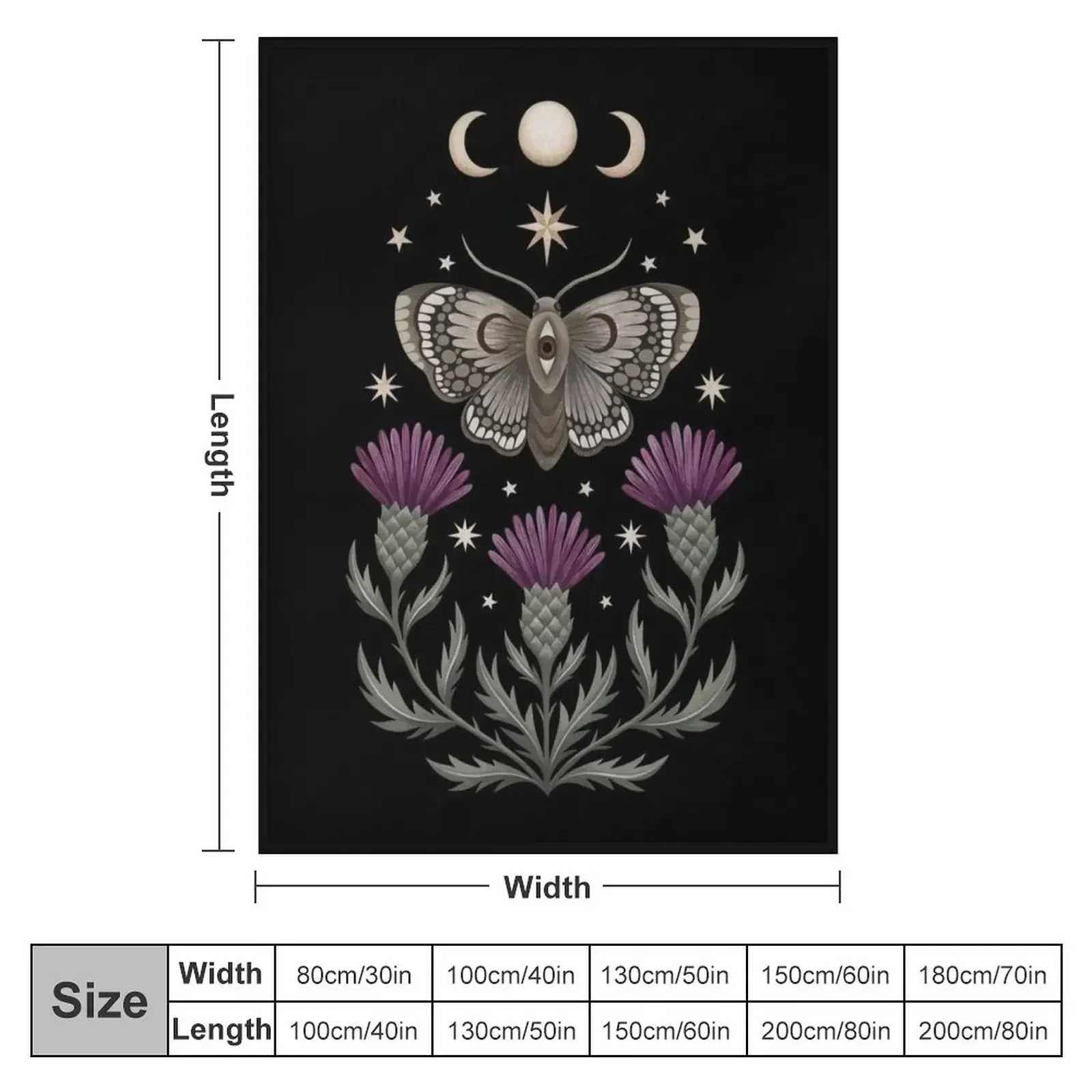 Thistle and moth Throw Blanket sofa bed Thermal Nap Blankets