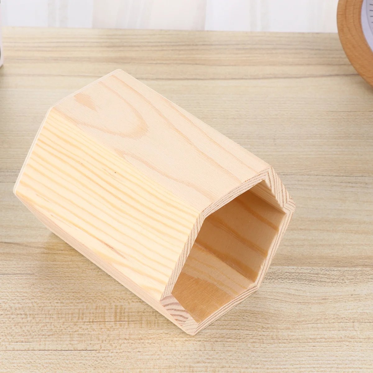 

2Pcs Painting Storage Bucket Natural Pine Wood Material Case for Creative DIY Projects Office Desk Pen Holder Storage Container
