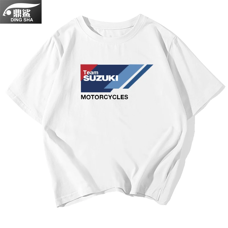 

Suzuki brand printed motorcycle enthusiast men's and women's 100% pure cotton short-sleeved T-shirt, summer outdoor casual wear