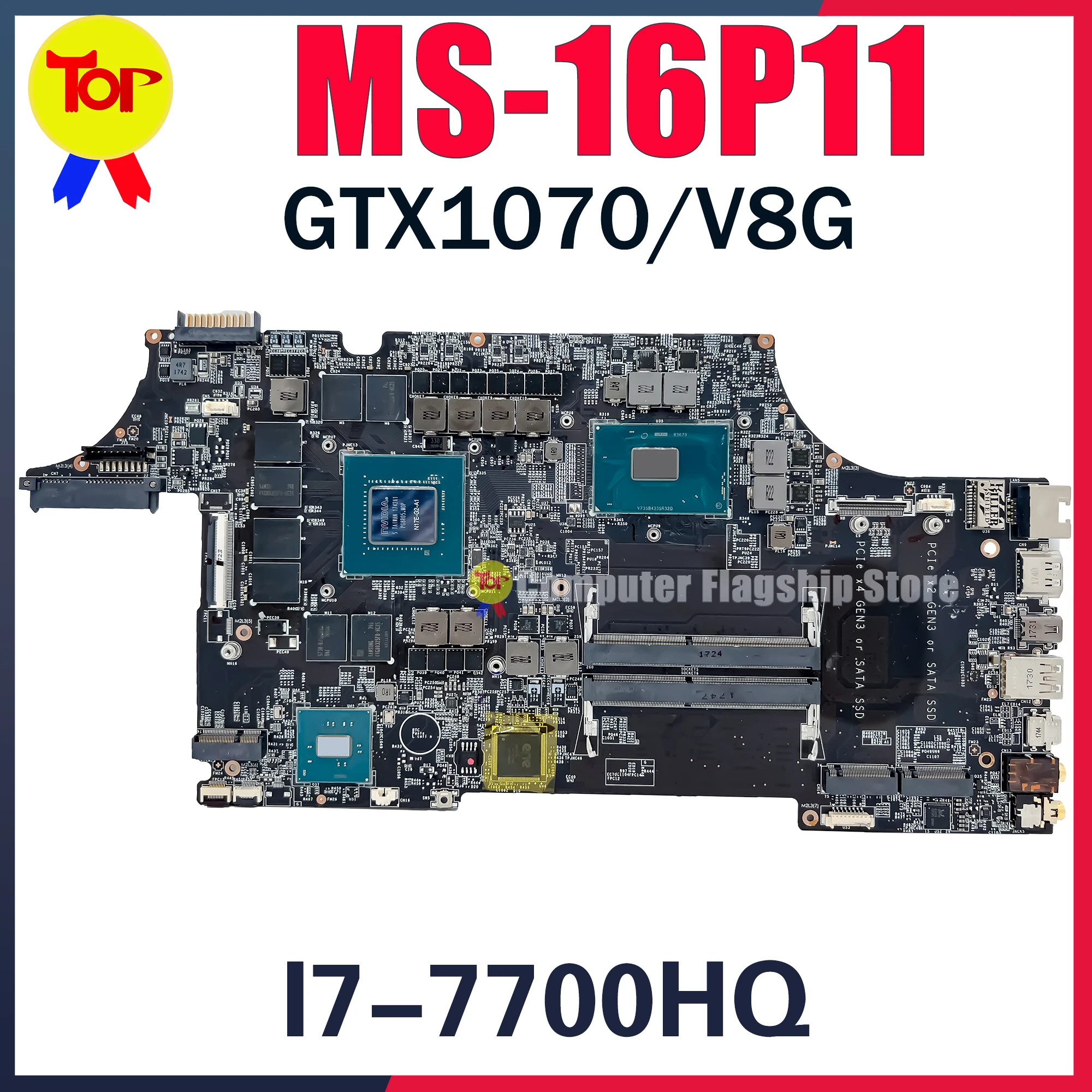 

MS-16P11 Laptop Motherboard MSI MS-16P1 GE63 GE73VR I7-7700HQ GTX1070-8G Mainboard 100% Testd Fast Shipping