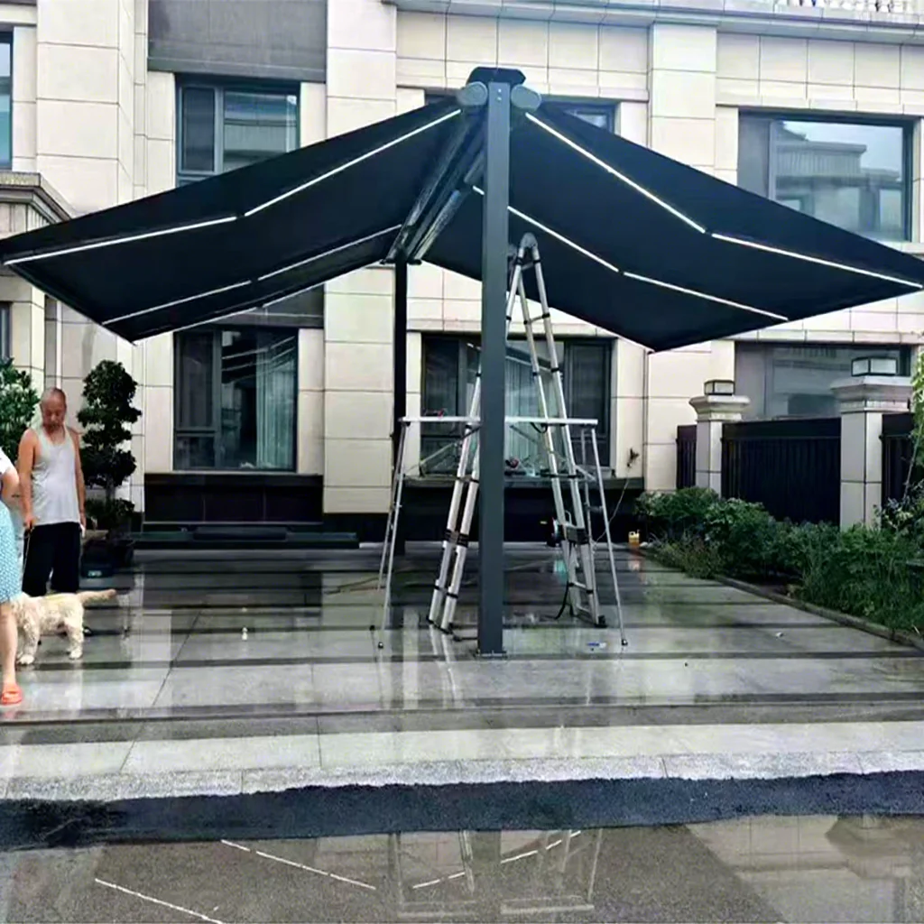 

Выдвижной кассетный тент из алюминиевого сплава для квадроциклов и UTV с акриловым полотном, светодиодной подсветкой, импортной тканью, дистанционным управлением и складной стойкой