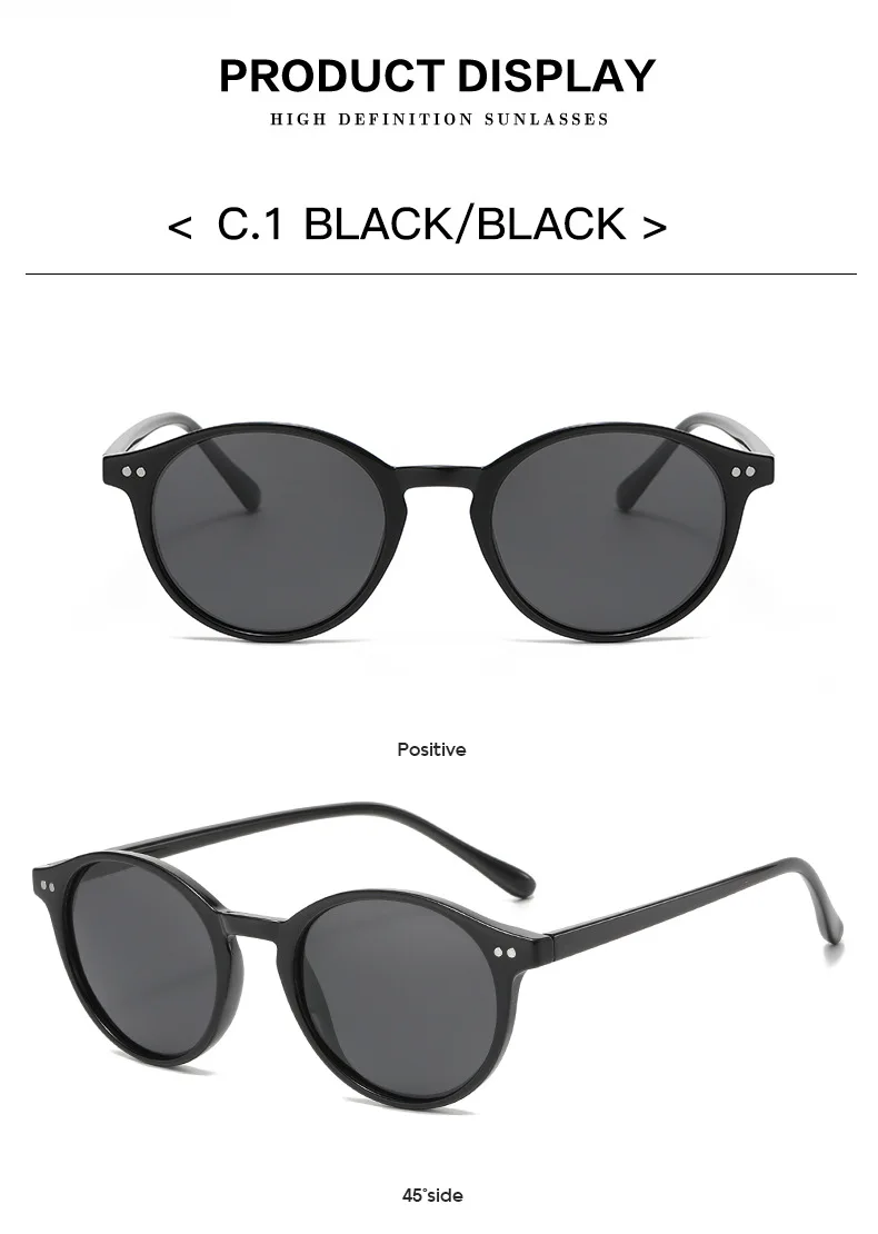 Retro runde polarisierte Sonnenbrille Männer Frauen klassische Leoparden rahmen Sonnenbrille Mode schwarz fahren männliche weibliche Brille uv400 – Detail 9