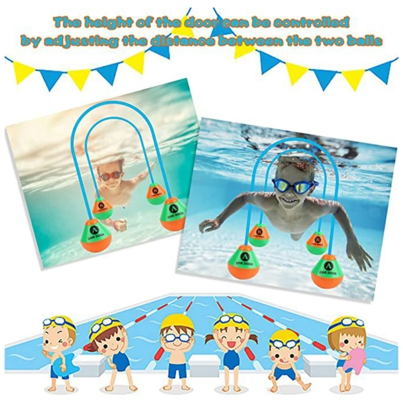 2 Pcs Reusable Through Door Diving Ring Funny Swimming Game Aids Dive Door Underwater Toy Diving Swim Toy Dive Door