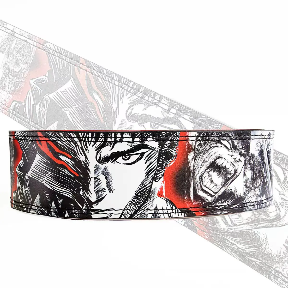 13mm Anime Printed Weight Lifting Belt with Lever Buckle Gym Fitness Deadlifting Training Leather Belt