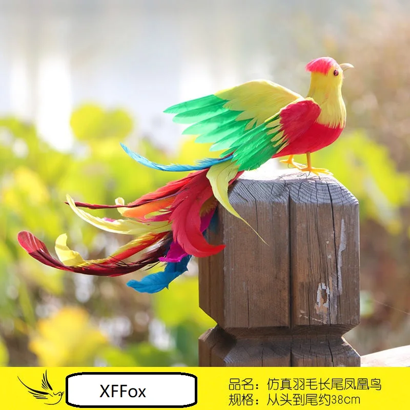 simulation colorful foam and feather long tail bird model artificial bird home decoration gift about 38cm h2967