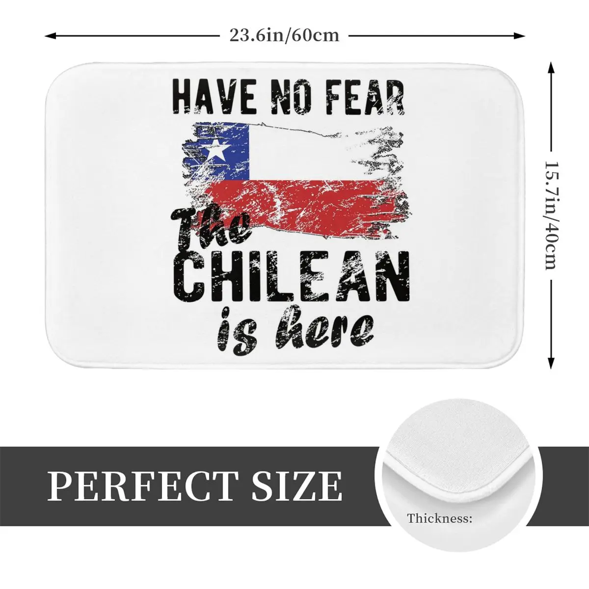 Proud Chilean Heritage Chile Roots Chilean Flag Anti-slip Doormat Floor Mat Carpet Rug for Kitchen Entrance Home Footpad Mats