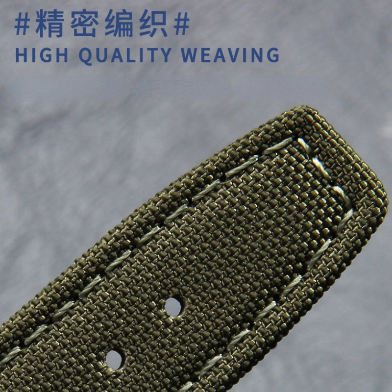20 21 22mm Nylon Canvas Cowhide Leather Watch Strap for Men Bracelet Fabric Watchband for IWC National PortoFino Pilot Portugal