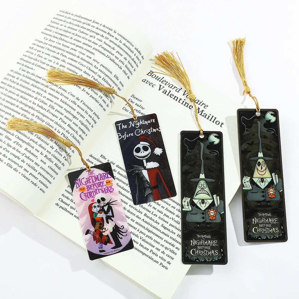 Jack Skellington Oogie Boogie Acrylic Bookmark for Halloween Fans, Reading at Home Library Office, Halloween Christmas Gift