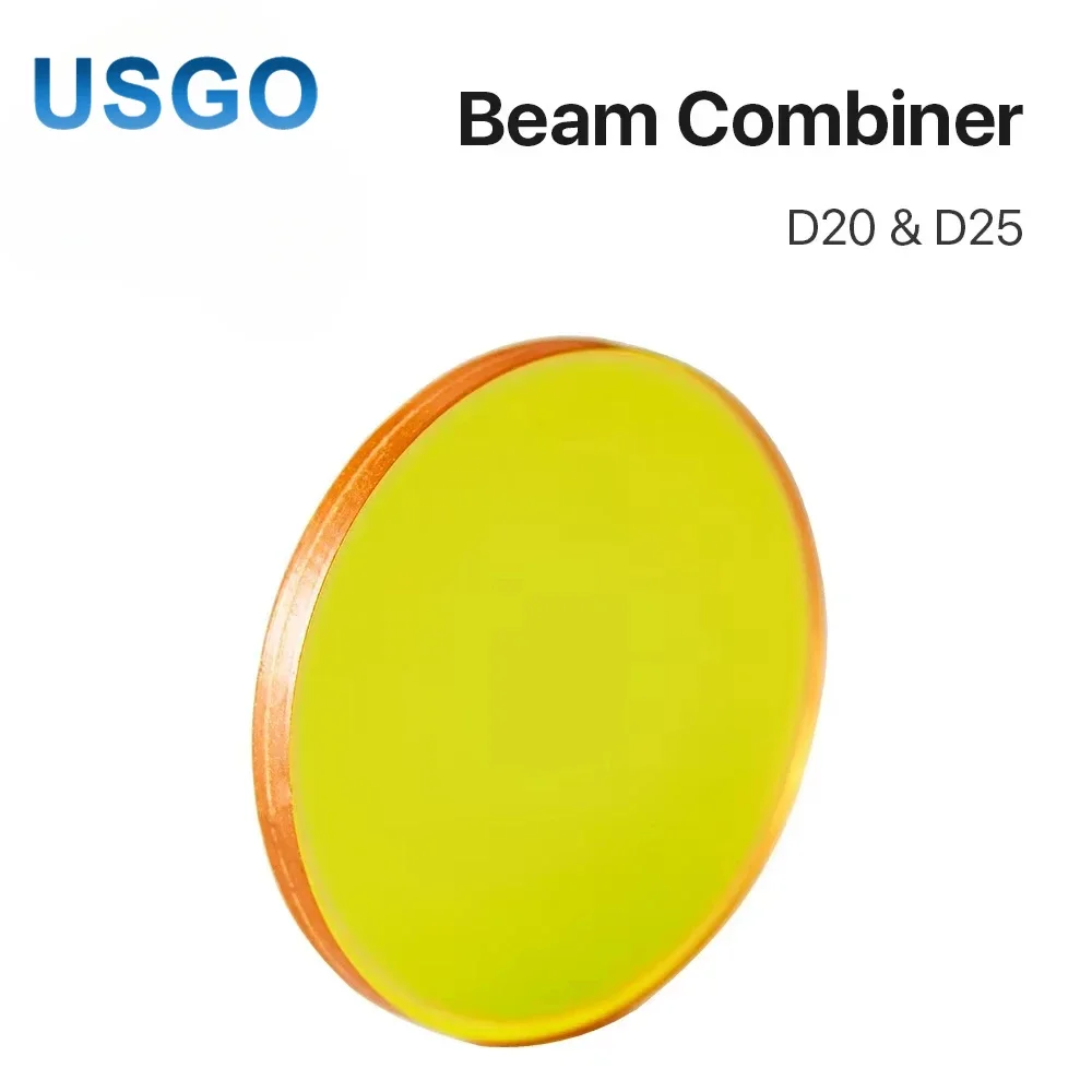 USGO CO2 Laser Beam Combiner Lens Dia 20mm 25mm ZnSe Make Laser Visible Optical Align for Engraving Cutting Machine