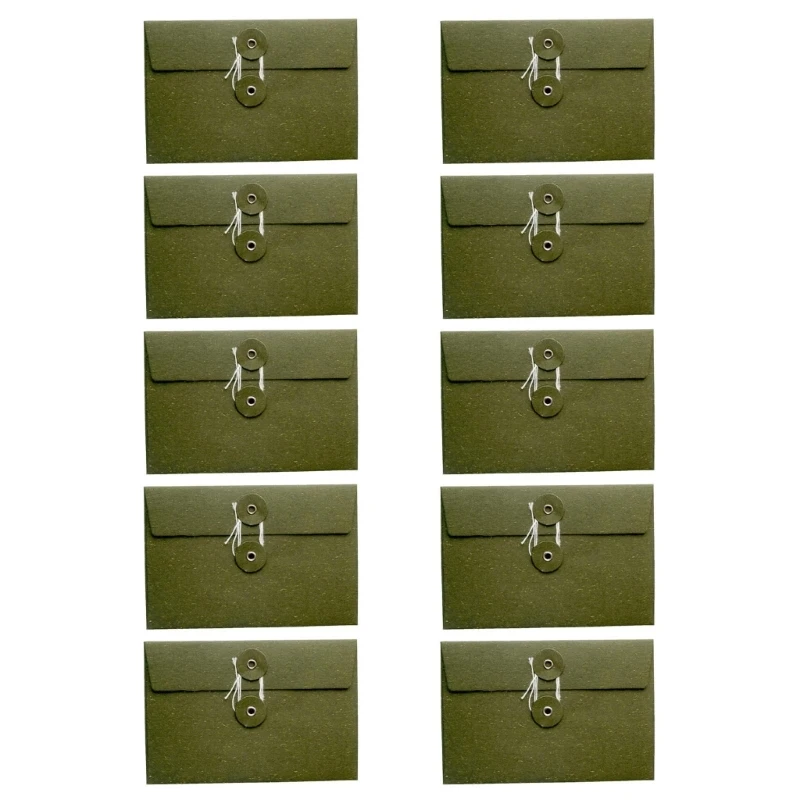 10pc Thick Paper Envelopes with String Closure Perfect for Keeping Documents Safe and Secure Envelope File Folder