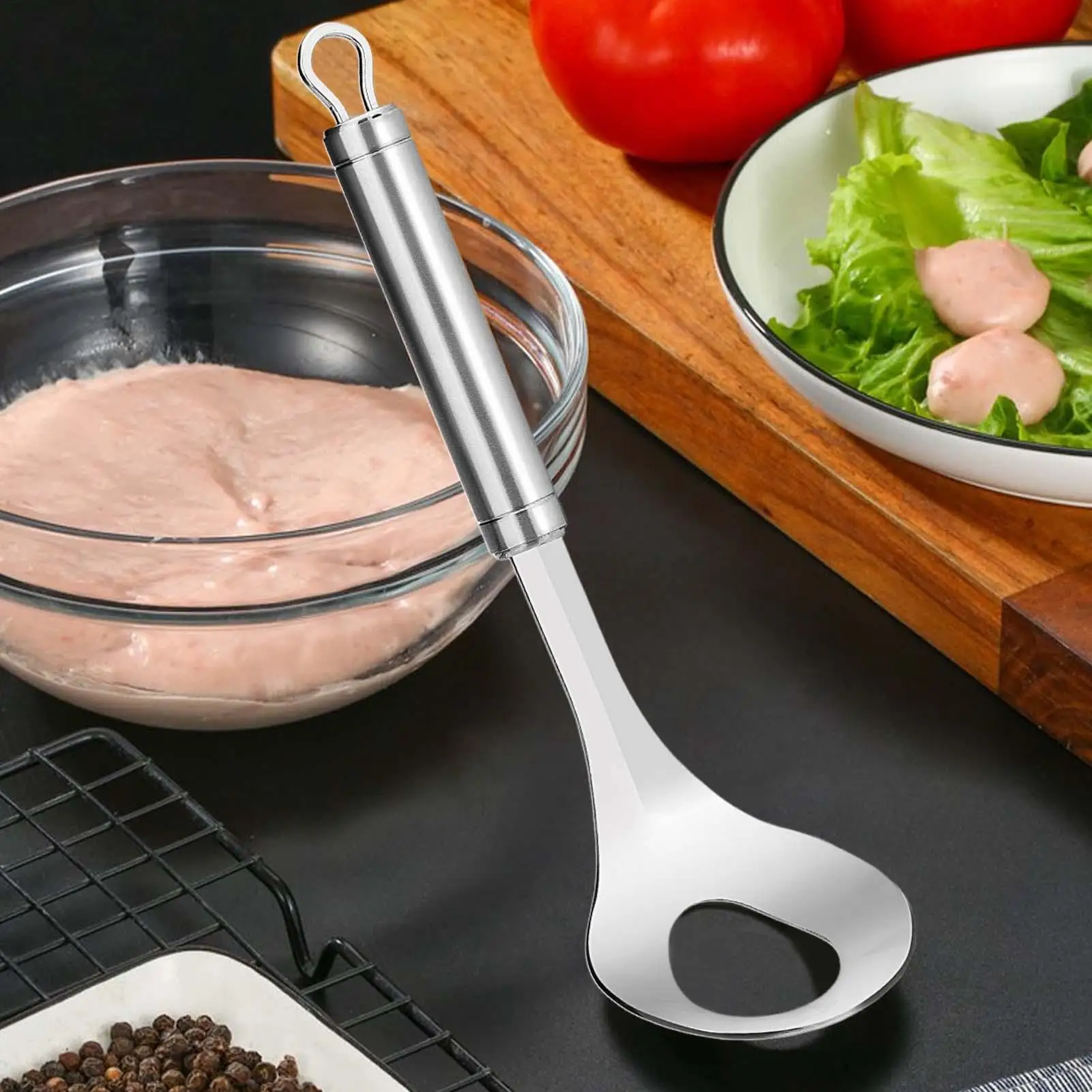 304 Stainless Steel Meatball Spoon Hand Squeeze Meatball Spoon Squeeze Maker Spooner Meatball Maker Kitchen Gadgets