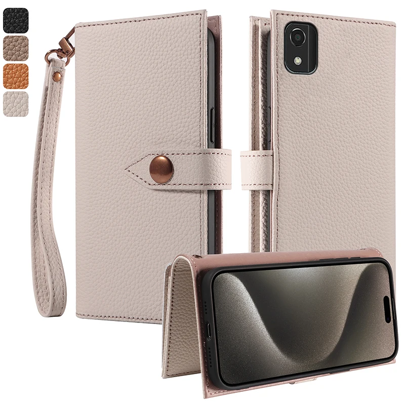 

Real leather multifunctional card slot wallet Cover For Nokia C2 2nd Edition C01 C1 Plus C02 C3 Magnetic button shockproof Case