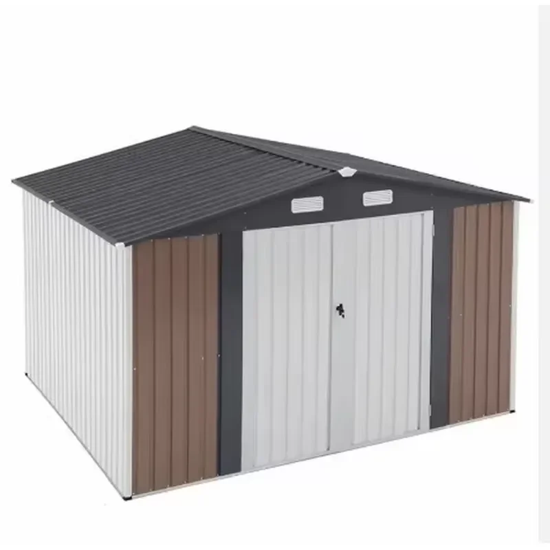 Prefabricated Metal Storage Shed 11x12 Easy Assemble Outdoor Tool Garden Shed Galvanized Steel for Farm Use