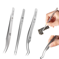 Kaisi 18/15/11 precision tweezers are rust resistant and suitable for mobile phone circuit mainboard/fly wire repair hand tools