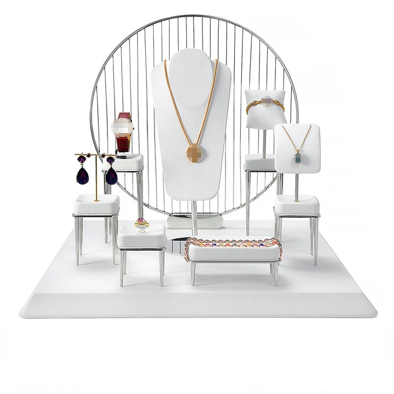 White new jewelry display rack Jewelry display props Watch necklace ring earrings Jewelry display rack