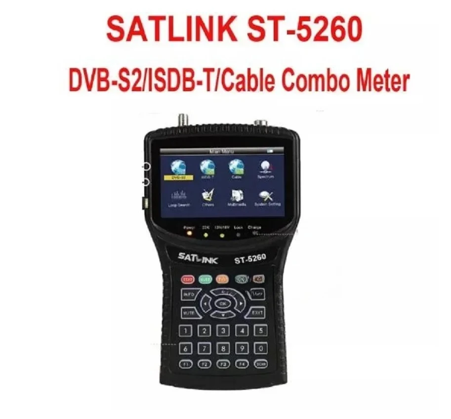 SATLINK ST-5260 para Brasil Japón ISDBT buscador de satélite DVB-S2/ISDB-T/medidor de señal combinado de Cable h.265 1080p 4,3 pulgadas st5260