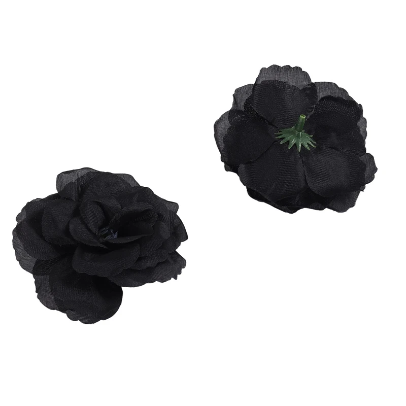 A21I-20 Pcs Black Rose Artificial Silk Flower Party Wedding House Office Garden Decor DIY