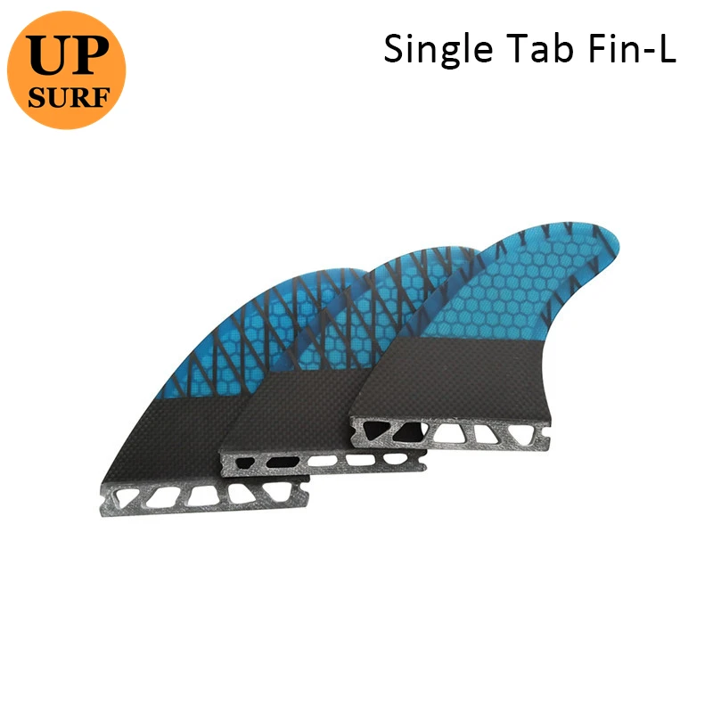 Surf Board UPSURF FUTURE Fin Large Blue Color Single Tabs Fin 3pcs per set Fiberglass Honeycomb Surf Accessories Wassersport