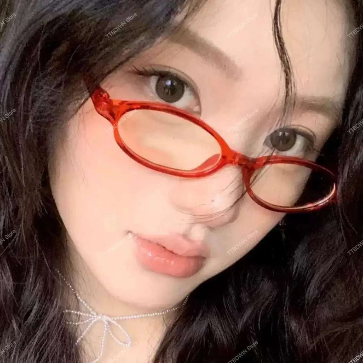 1/2Pcs Retro Glasses Women Girl Y2K Small Narrow Oval Almond Shaped Eyes Glasses Fashion Korean Vintage Hip Pop Sweet Eyeglasses