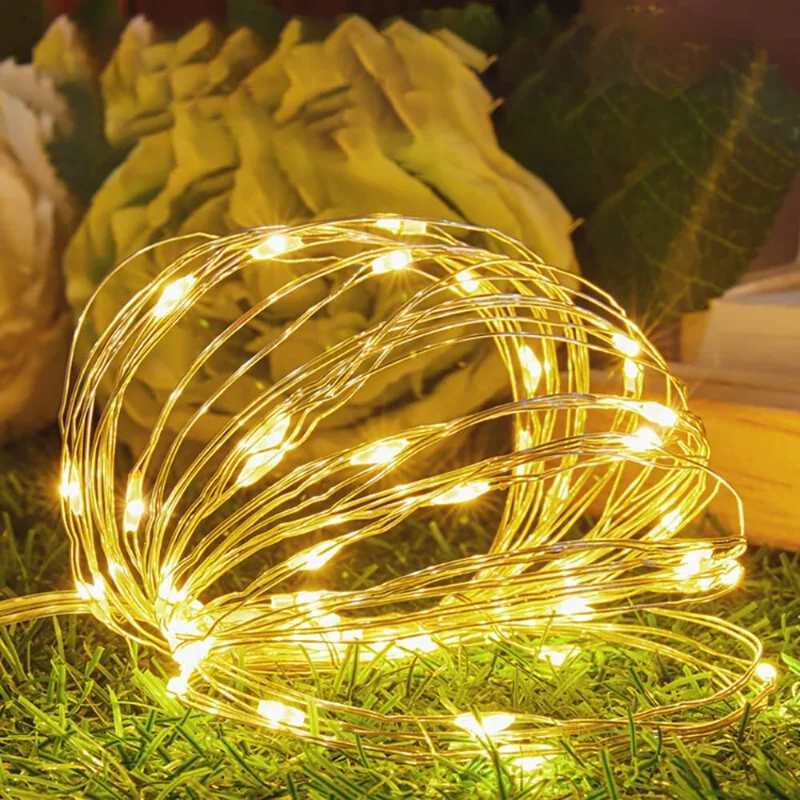 Guirnalda de luces LED para decoración de boda, caja de batería de alambre de cobre de 3m, para el hogar, Hada de la decoración, fiesta