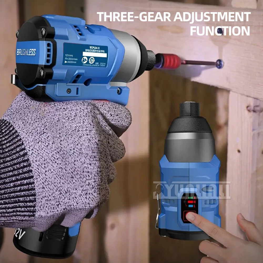 Charging Impact Screwdriver DCPL04-8E Cordless Electric Screwdriver 12v Brushless Lithium Battery Electric Drill for Wood ,Metal