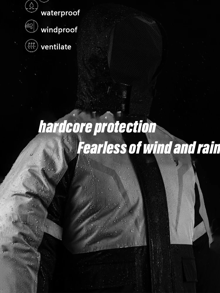 

Storm Proof Motorcycle Rain Suit Waterproof Raincoat with Pants Set for Motorbike Riding Fishing Camping Hiking Men Women