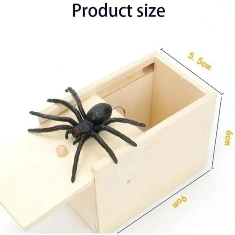 صندوق تخويف العنكبوت الخشبي للخداع ، مزحة مخفية ، لعبة ممتعة ، هدية عيد الميلاد المضحكة ، ألعاب مضحكة #2