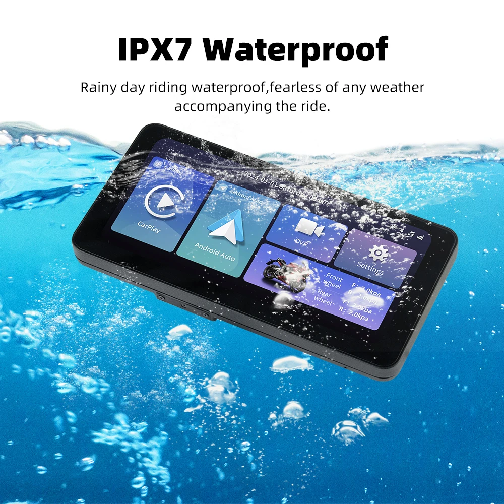 EKIY 6.3 inch Portable Motorcycle LCD Display Xadv GPS Dustproof IPX7 Waterproof For Wireless CarPlay Android Auto