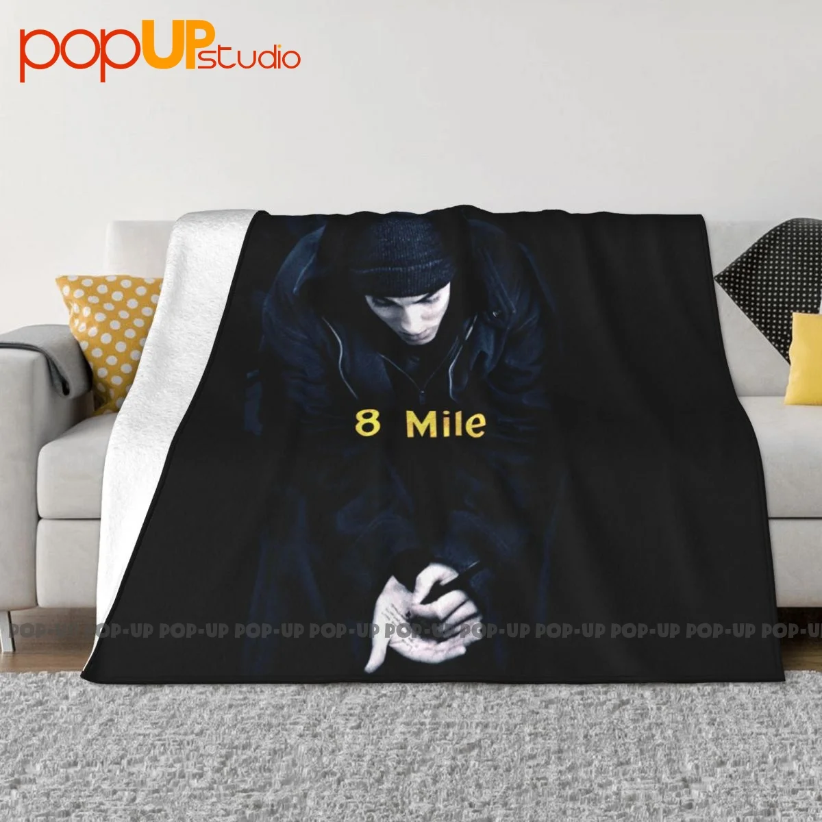 Eminem 8 Mile Movie Promo Blanket Soft Raschel On The Sofa Bedding Travel Decorative Sofa