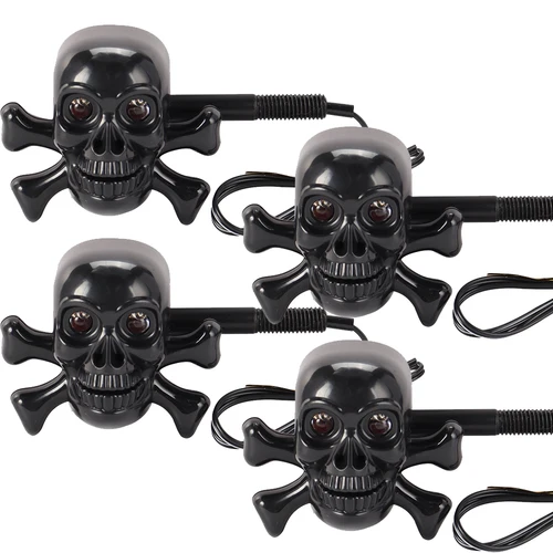 Luces de señal de giro LED de calavera para motocicleta, indicadores universales, cromados, Cruiser, Chopper, Cafe Racer, Atv, Scooter, 1 par