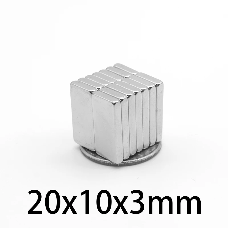 5/10/20/30/50/100PCS 20x10x3 mm Block Rare Earth Magnet N35 Neodymium Magnet Sheet 20x10x3mm Permanent NdFeB Magnet 20*10*3