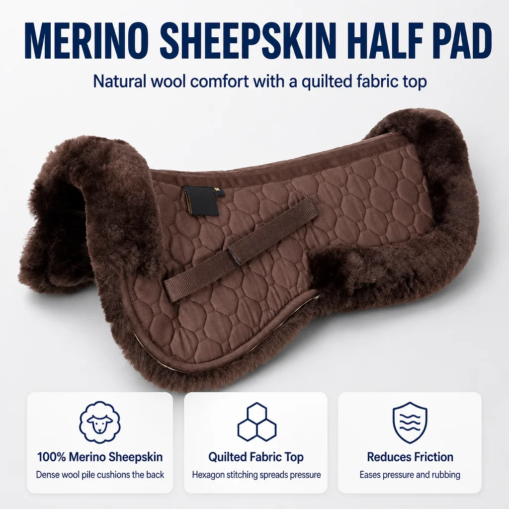 Customized Gel Pad Shock Absorbing Memory Half Saddle Pad for Horse