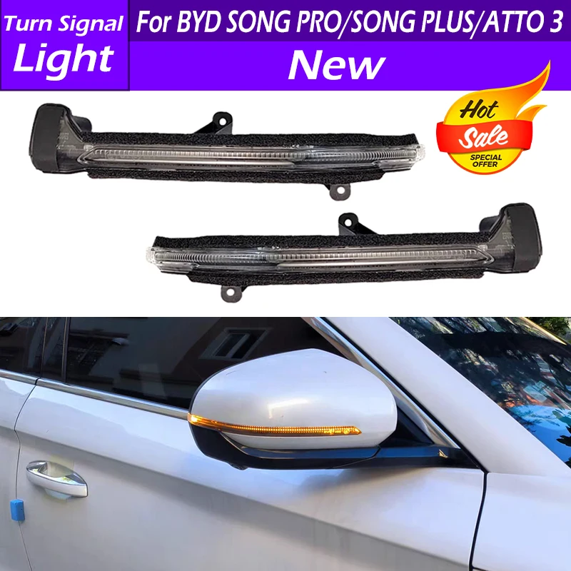 For BYD SONG PRO SONG PLUS ATTO 3 LED Car Side Rearview Mirror Turn Signal Light Rear View Mirror Blinker Indicator Light Lamp