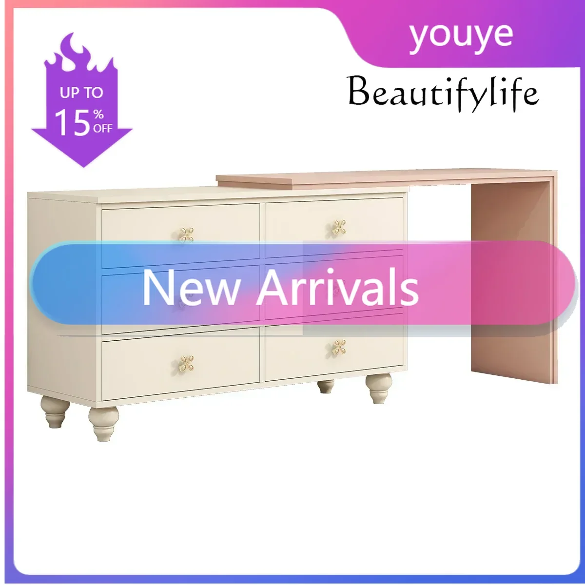 

N19 c French cherry blossom powder dresser chest integrated bedroom corner dressing table girl heart high value