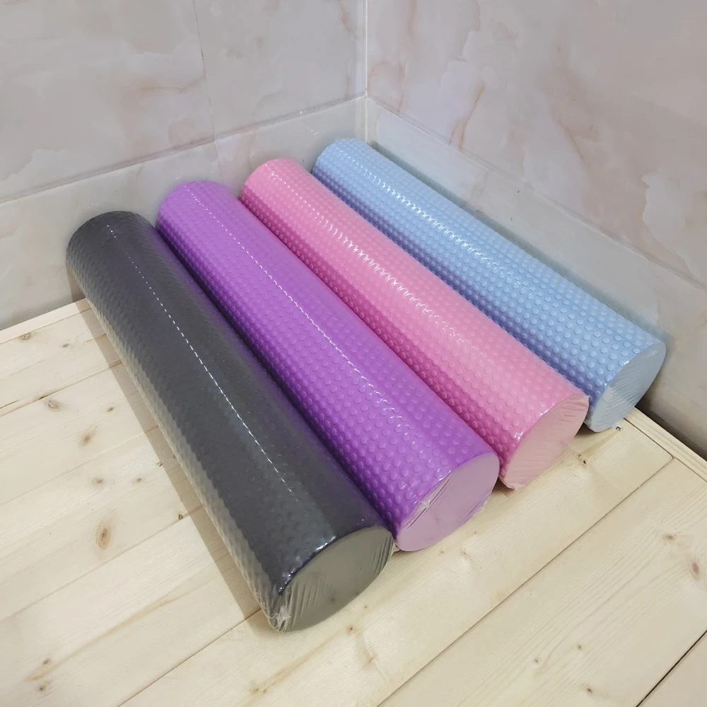 Yoga Roller Round EVA Foam Cylinder Hexagonal Roller for Pilates Exercise Enhanced Home Workouts Diameter 9.5cm Length 45cm