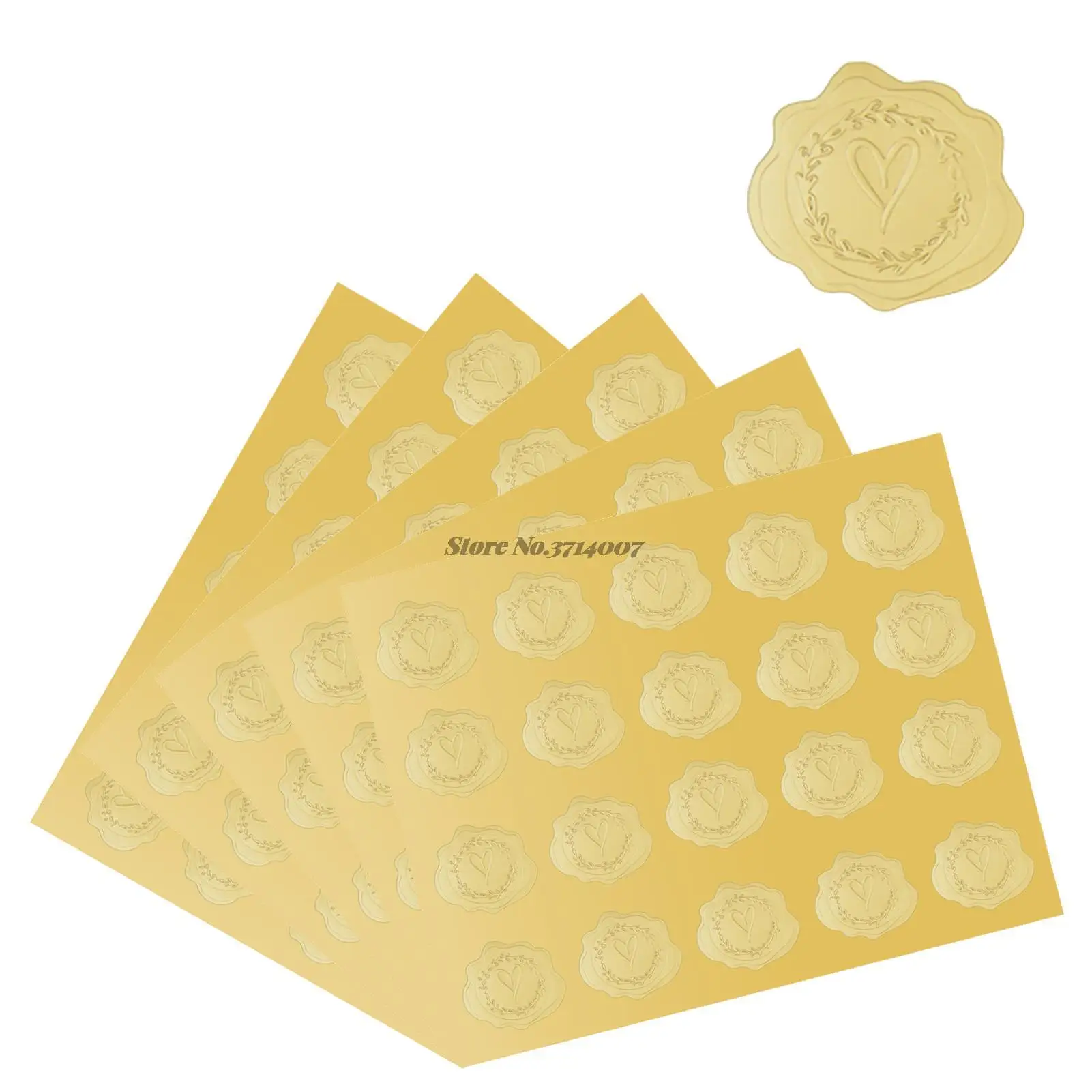 

300/600pcs Self Adhesive Embossed Seals Gold Stickers Medal Decoration Labels for Envelopes Diplomas Certificates Awards