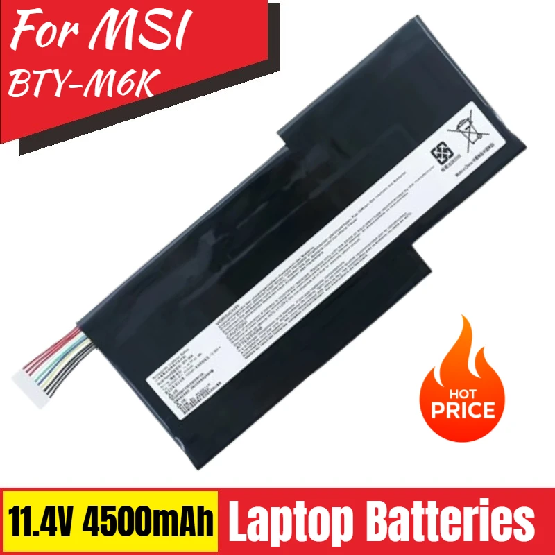 

Аккумулятор для ноутбука BTY-M6K 11,4 В 4500 мАч для MSI WF75 GS63 GF63 GF75 GS73 GF65 WS63 MS-17B4 17F1 16R3 17B3 16W1 16R1