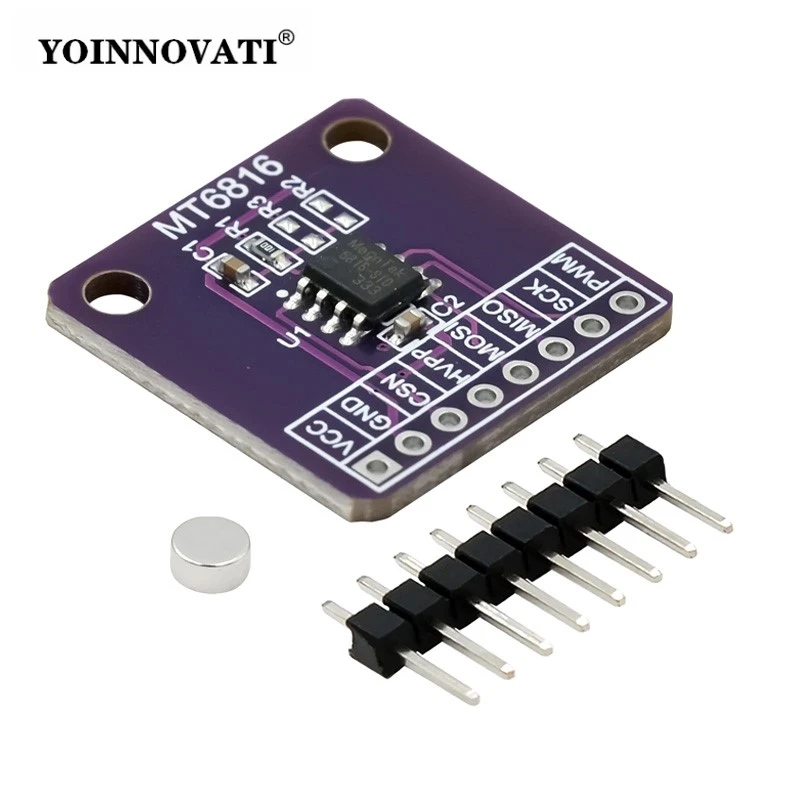 MT6816 High-Speed Precision Magnetic Encoder Module Magnetic Induction Angle Sensor Evaluation Board for Motor & Robotics
