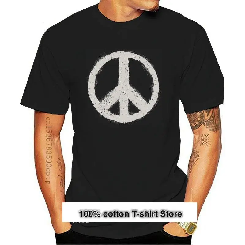 New Grunge Peace Symbol T-Shirt Mens S-2XL Logo Hippy Retro Sign Sprayed Distressed 2024 T Shirts Funny Tops Tee 2024 Unisex Fun