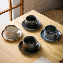 Japanese Vintage Ceramic Coffee Mug Restaurant Home Tea Set Teacup with Saucer Office Drinking Mug Birthday Gift Home Decoration