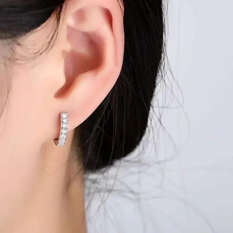 New Fashion 925 Sterling Silver Glossy Hoop Earring Gold Color Tiny Cartilage Piercing Small Earring Fine Jewelry Accessory