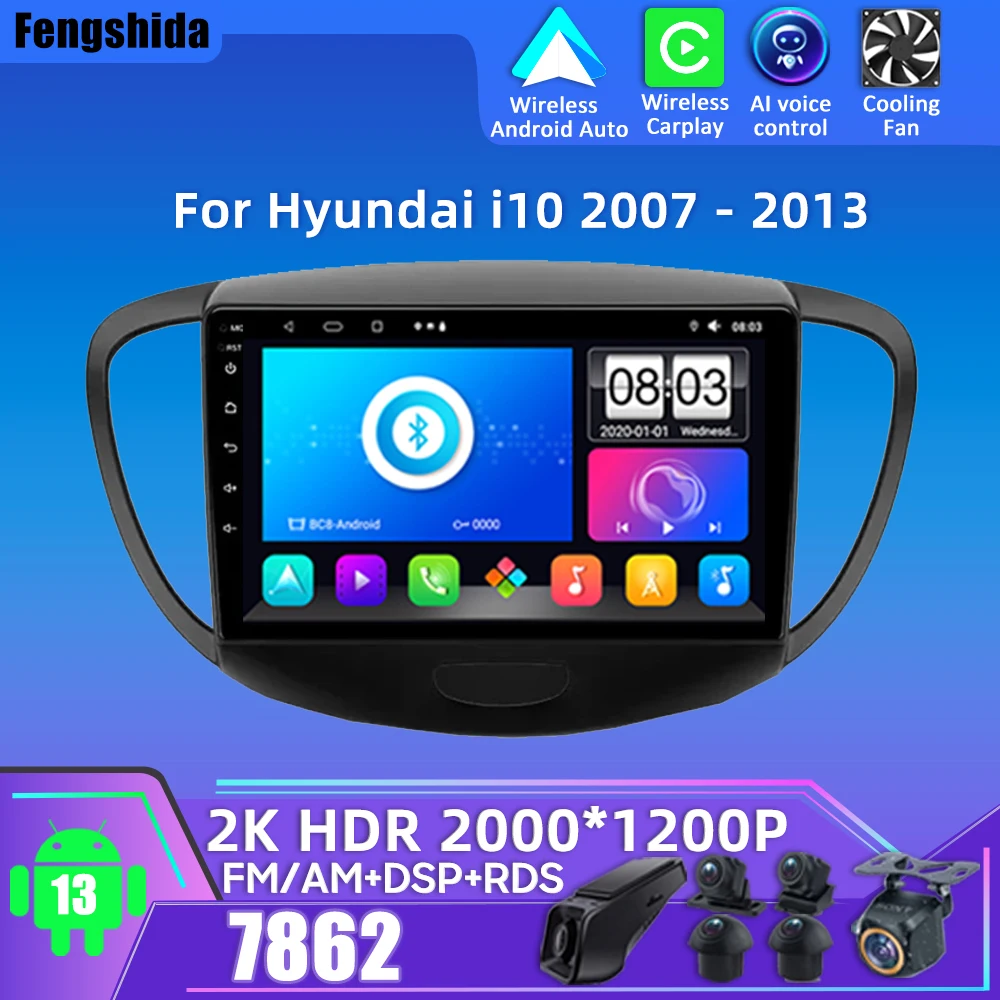 

Android Radio For Hyundai i10 2007 - 2013 Car Multimedia Player GPS Navigation Intelligent System Rear Camera Touch Screen Wifi