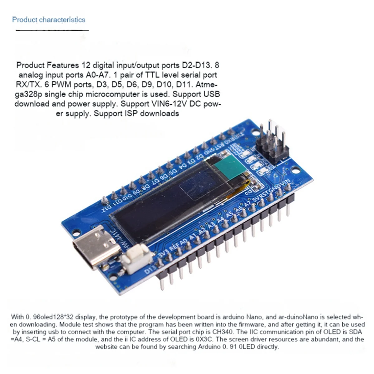 Módulo CH340C versión mejorada GFR5-NanoV3.0 ATmega328P