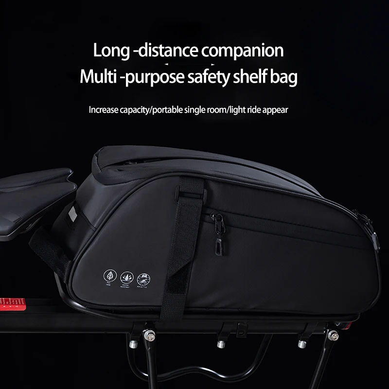 OFFBONDAGE Saddlebag Multifunctional Rack Bag Top Tube Bag Reflective Waterproof Handheld Large Capacity Adjustable Bicycle Bag