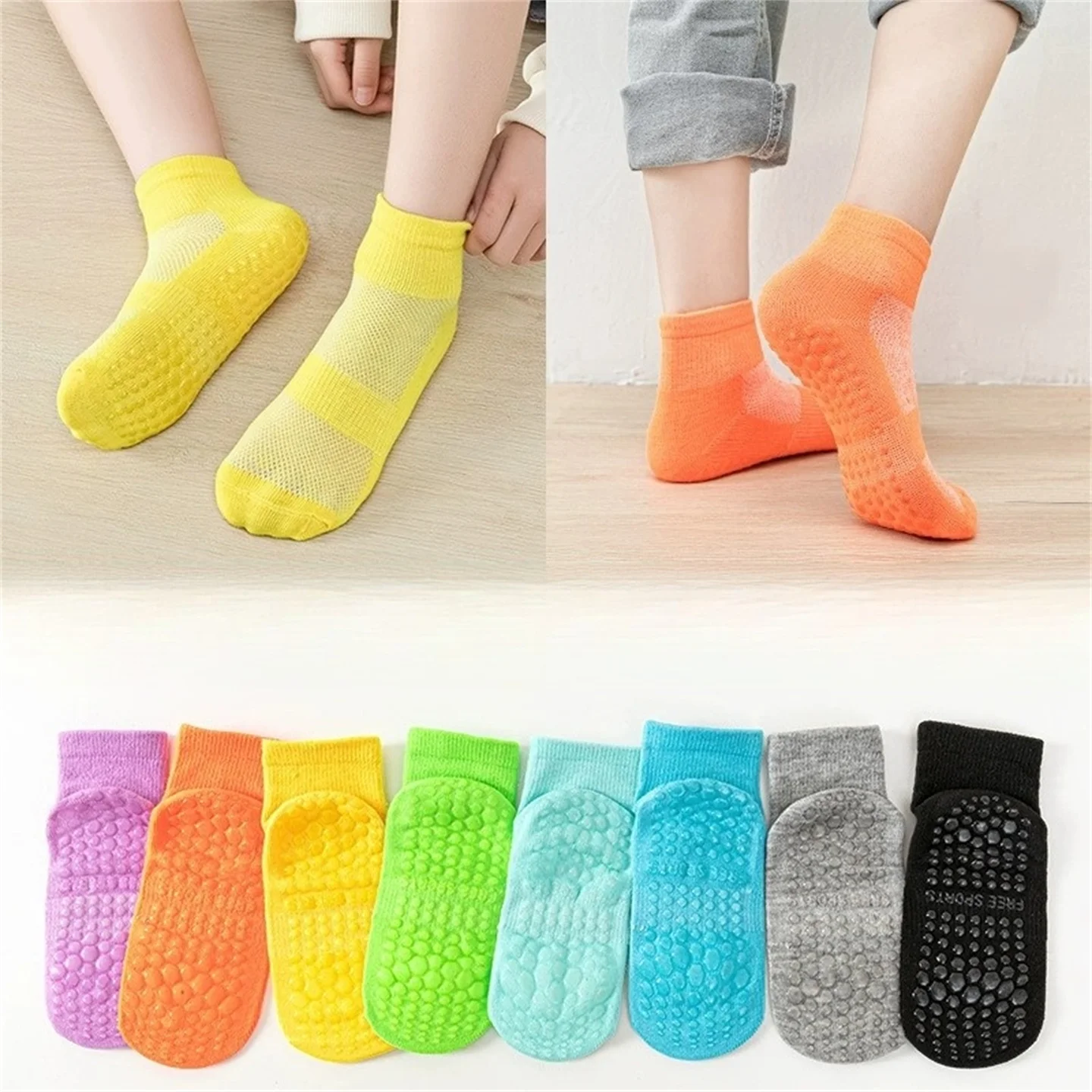 

10 пар/лот, носки-батуты для парка развлечений, летние сетчатые тонкие детские домашние нескользящие прогулочные носки для раннего детства