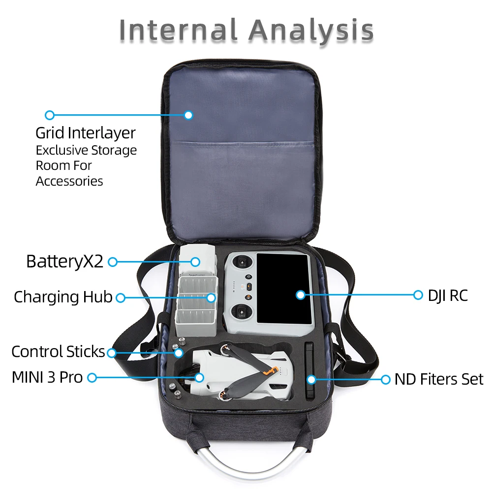 voor Mini 3 Opbergdoos Dron Handtas Universele Tas Enkele Schouder Crossbody Tassen Drone Batterij Tas Accessoire DJI Mini 3 Pro