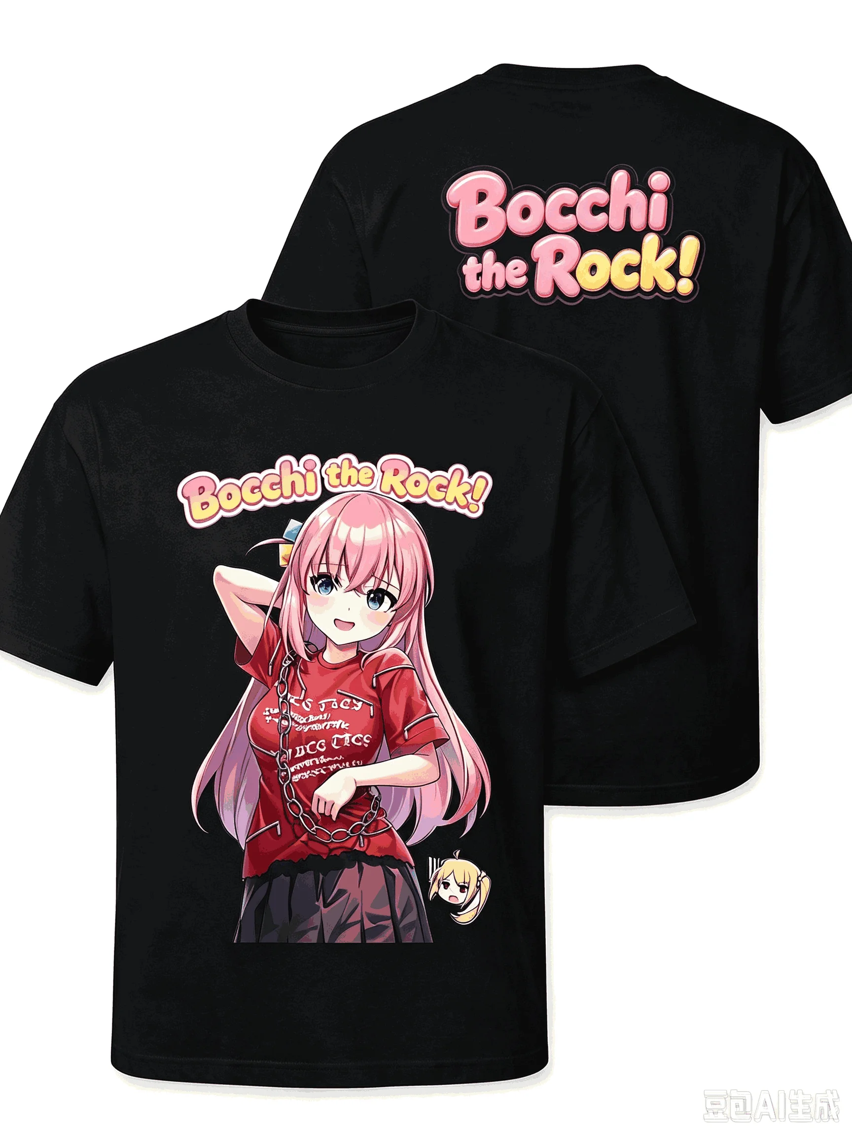 2026 Summer Hot Sale Anime Bocchi The Rock T-shirt Y2K Unisex Gothic Streetwear T-shirt Print Crew Neck Hip Hop Casual T Shirt