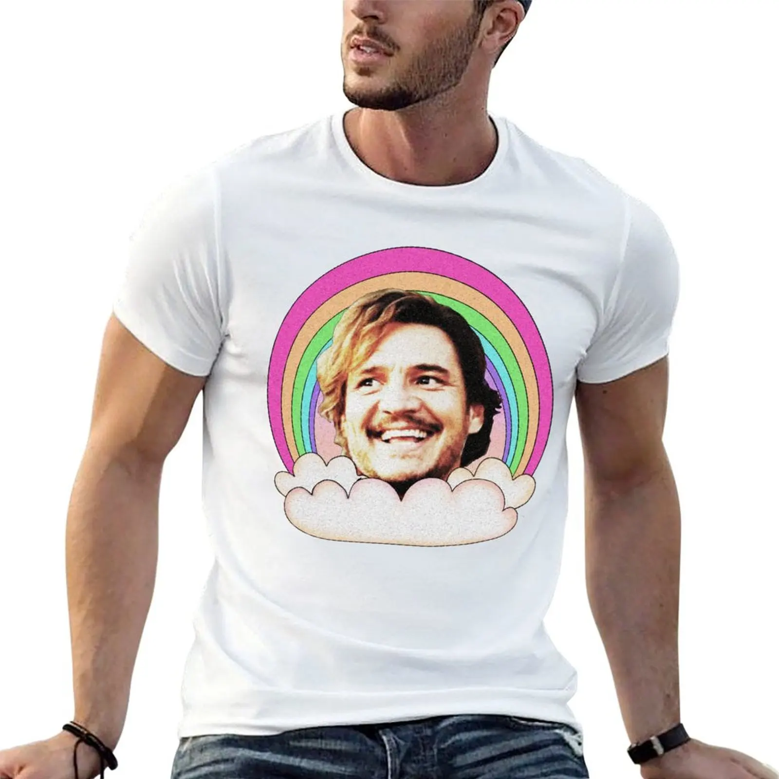 happy pedro pascal T-Shirt essential t shirt funny t shirts cotton man t shirts cotton T-shirt