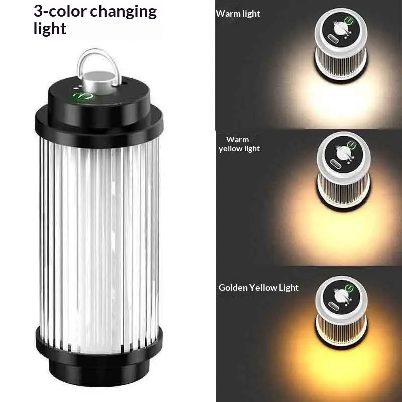 1Pcs Type-C Rechargeable Outdoor Flashlight 2000mAh Mini LED Camping Lanterns Warm White Light Hanging 38 Explore Camp Light