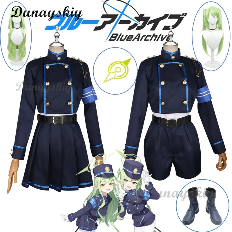 Game Blue Archive Tachibana Nozomi Cosplay Costume Wig Shoes Hikari Cosplay Highlander Railroad Academy Role Play Uniform Prop